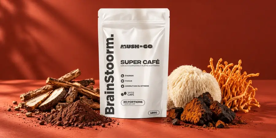 Brainstoorm Caffè di Mush N Go con cicoria tostata, cacao, Lion’s Mane, Chaga e Cordyceps