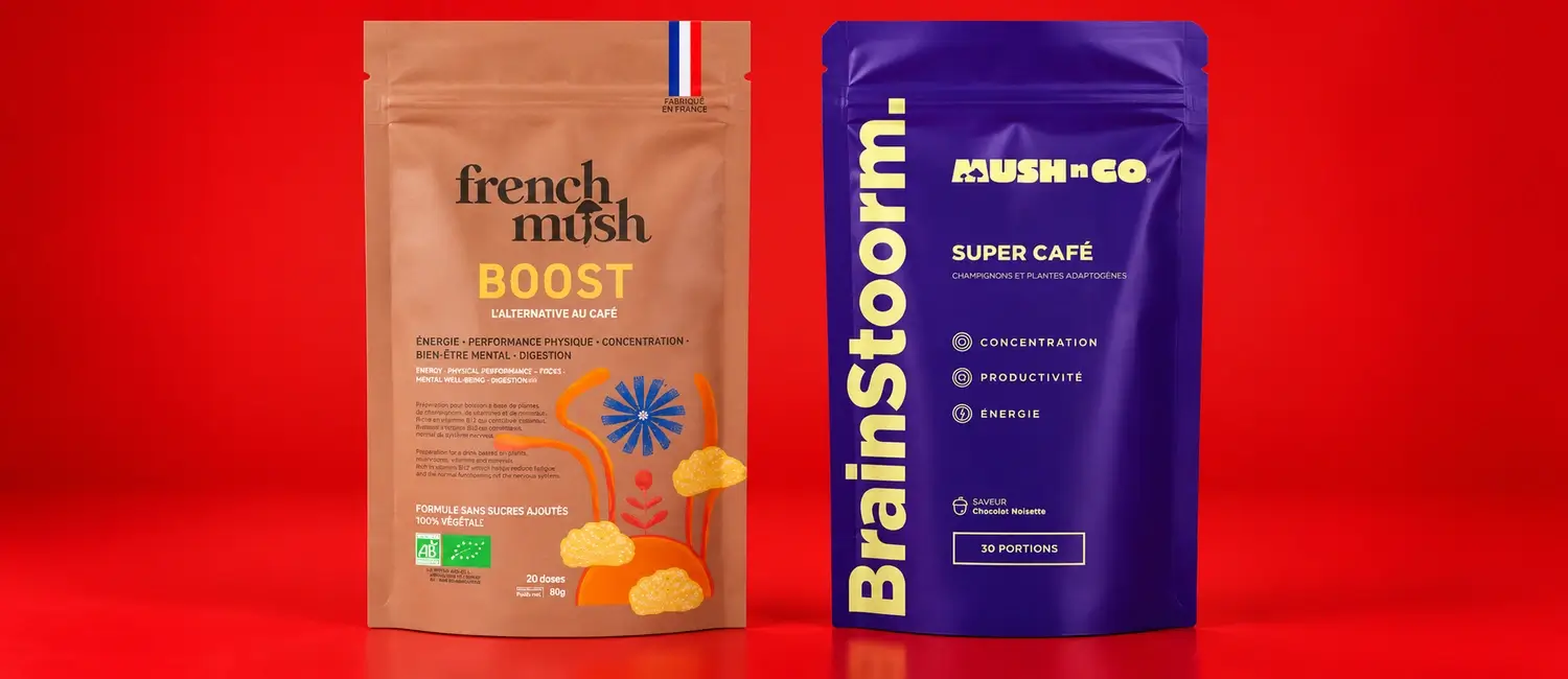 French Mush Boost e Brainstoorm di Mush N Go affiancati